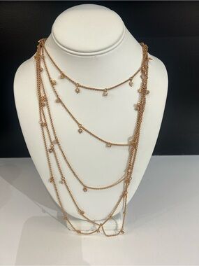Atelier Swarovski Moon Sun Penelope Cruz multi strand rose gold necklace